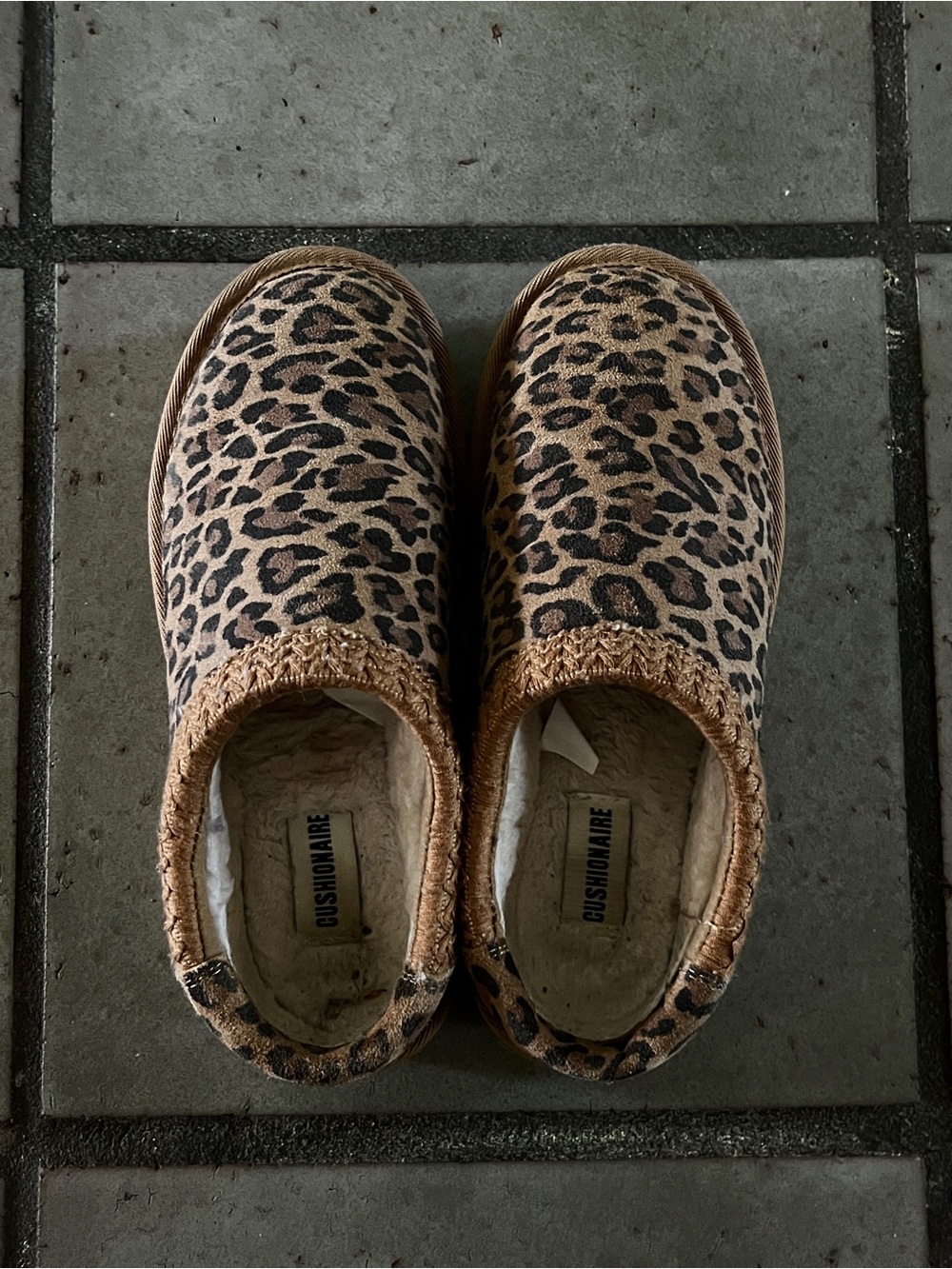 Cheetah print slip on loafers